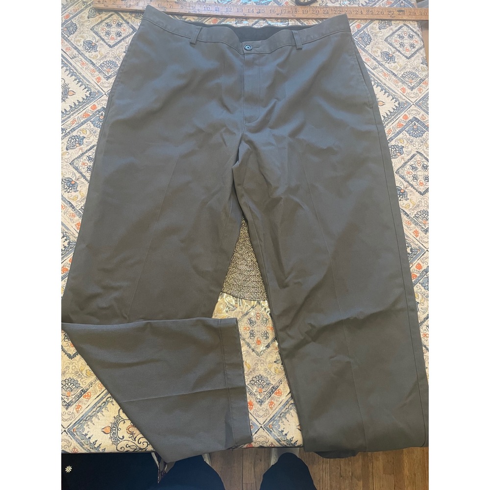 LL Bean Classic Fit Chinos Mens 38x30 Gray Cotton Flat Front Pants 212330
